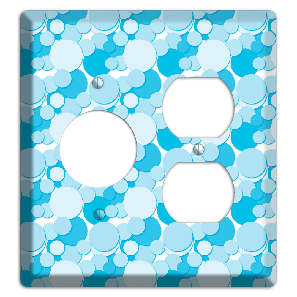 Multi Blue Bubble Dots Receptacle / Duplex Wallplate