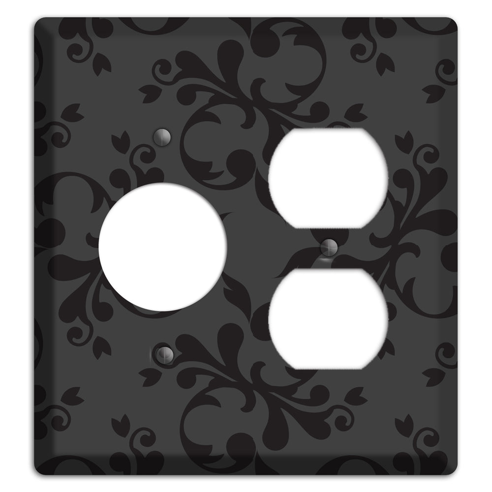 Grey Victorian Toile Receptacle / Duplex Wallplate