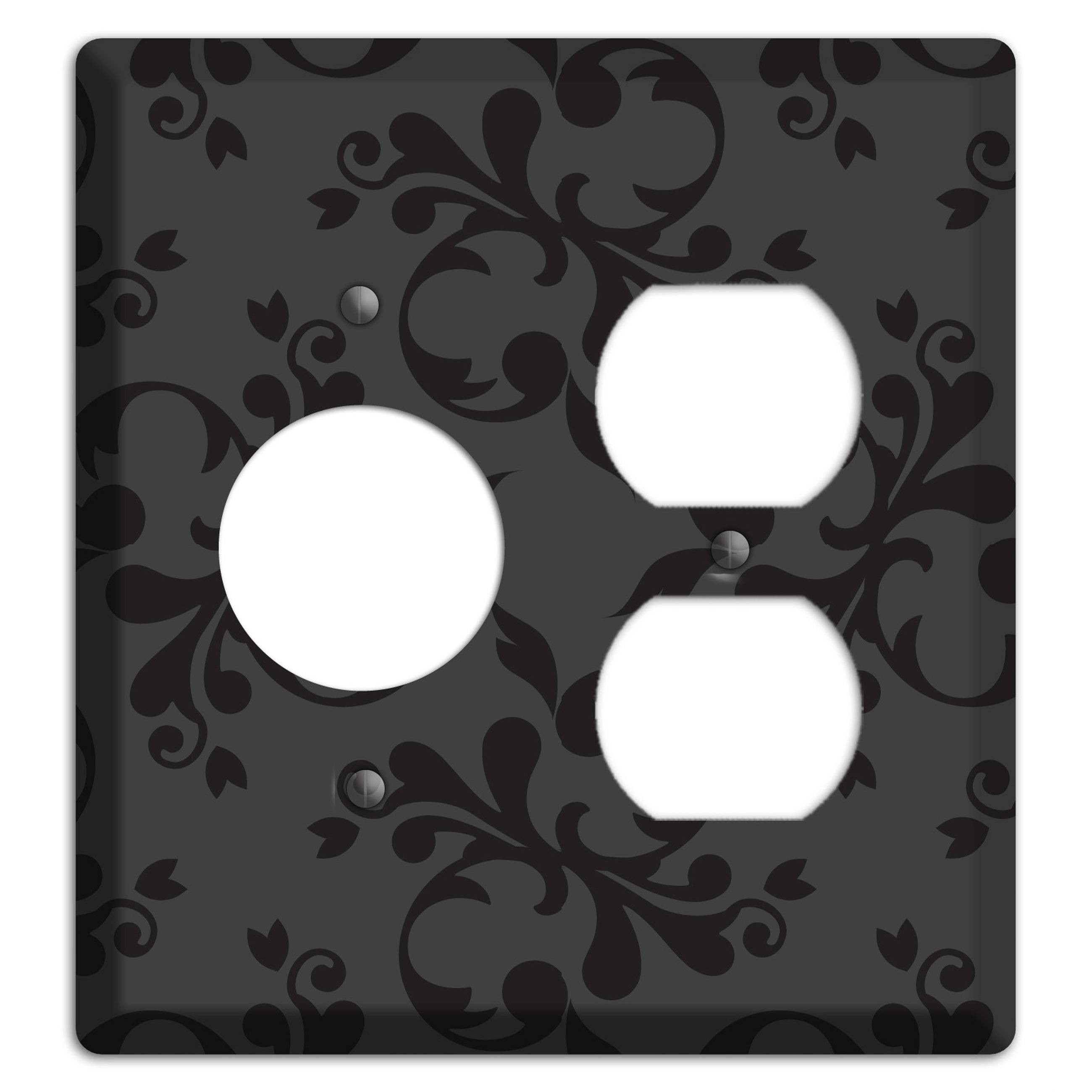 Grey Victorian Toile Receptacle / Duplex Wallplate