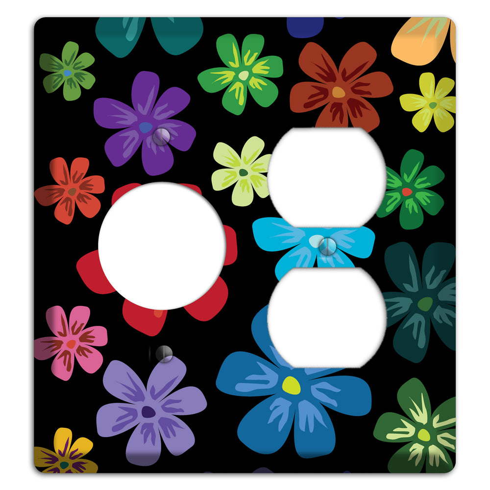 Green Flowers Receptacle / Duplex Wallplate