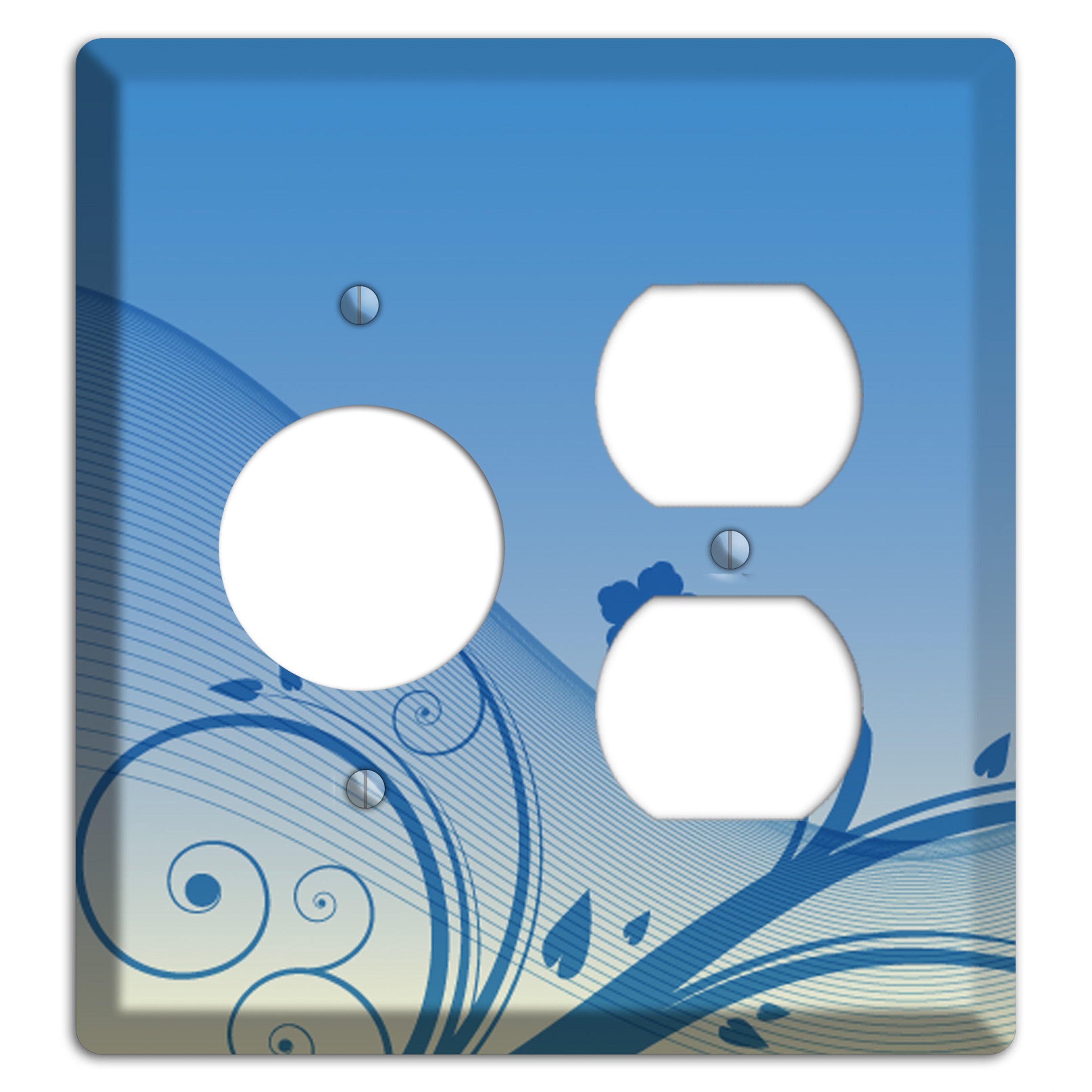 Blue Swirls Receptacle / Duplex Wallplate