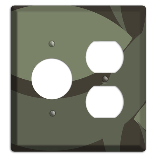 Olive Abstract Receptacle / Duplex Wallplate