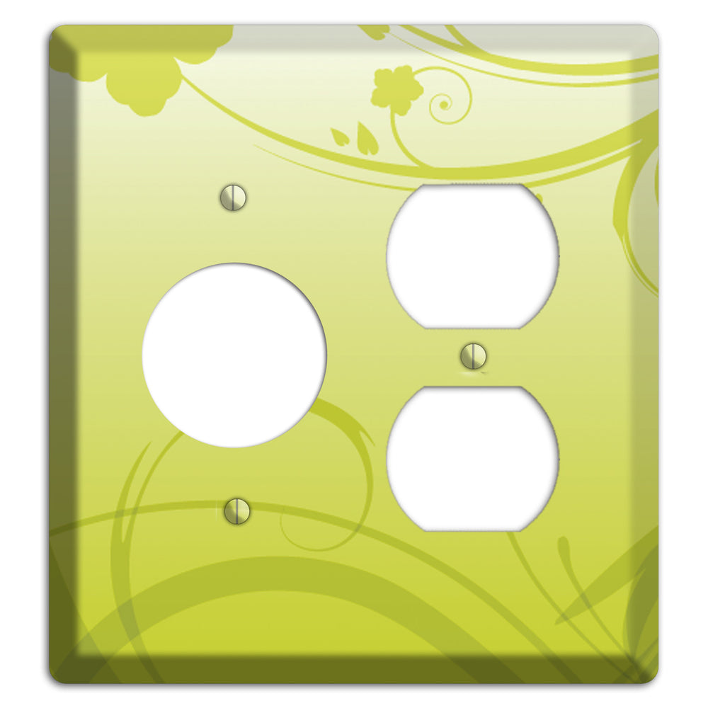 Green Swirls Receptacle / Duplex Wallplate