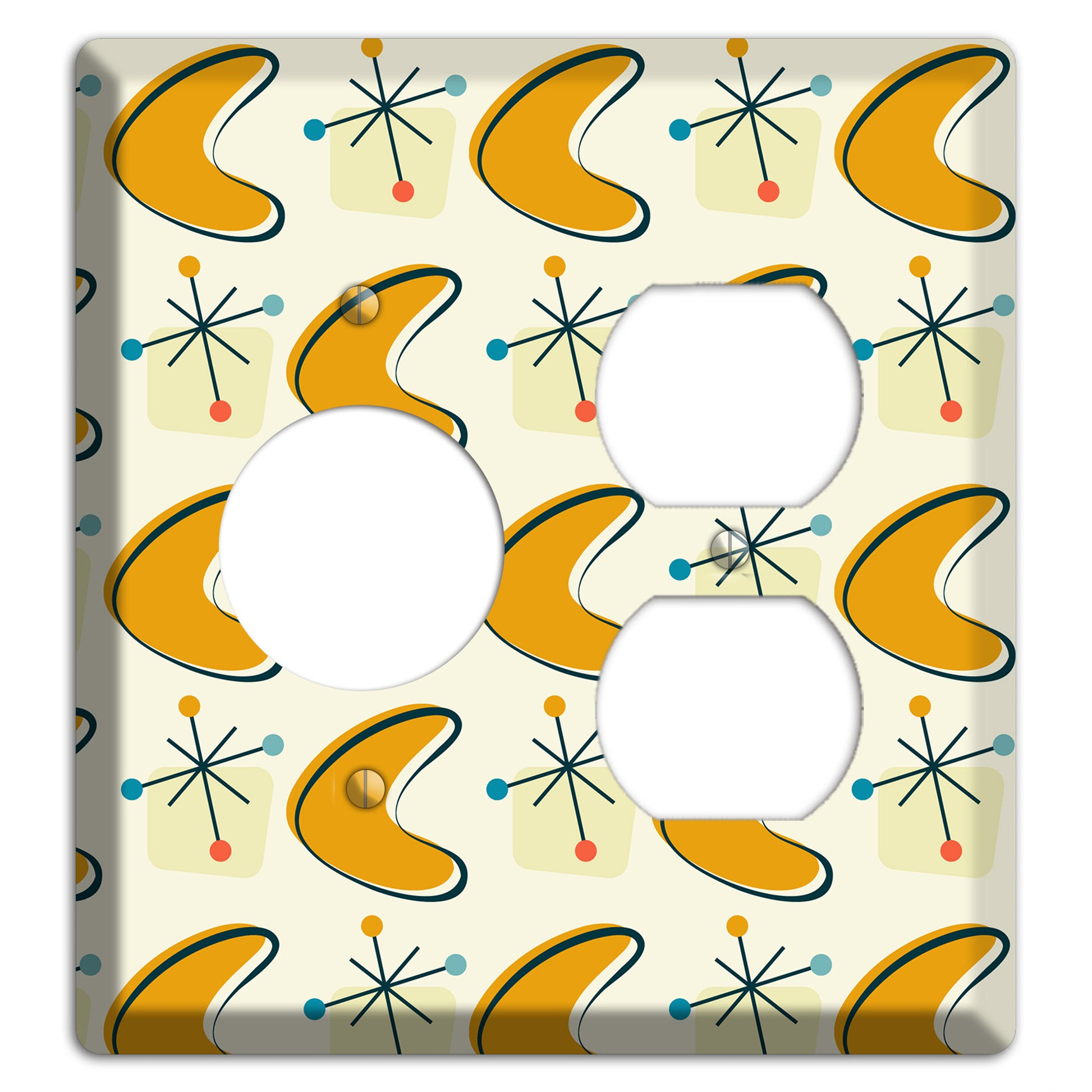 Yellow Boomerang Receptacle / Duplex Wallplate