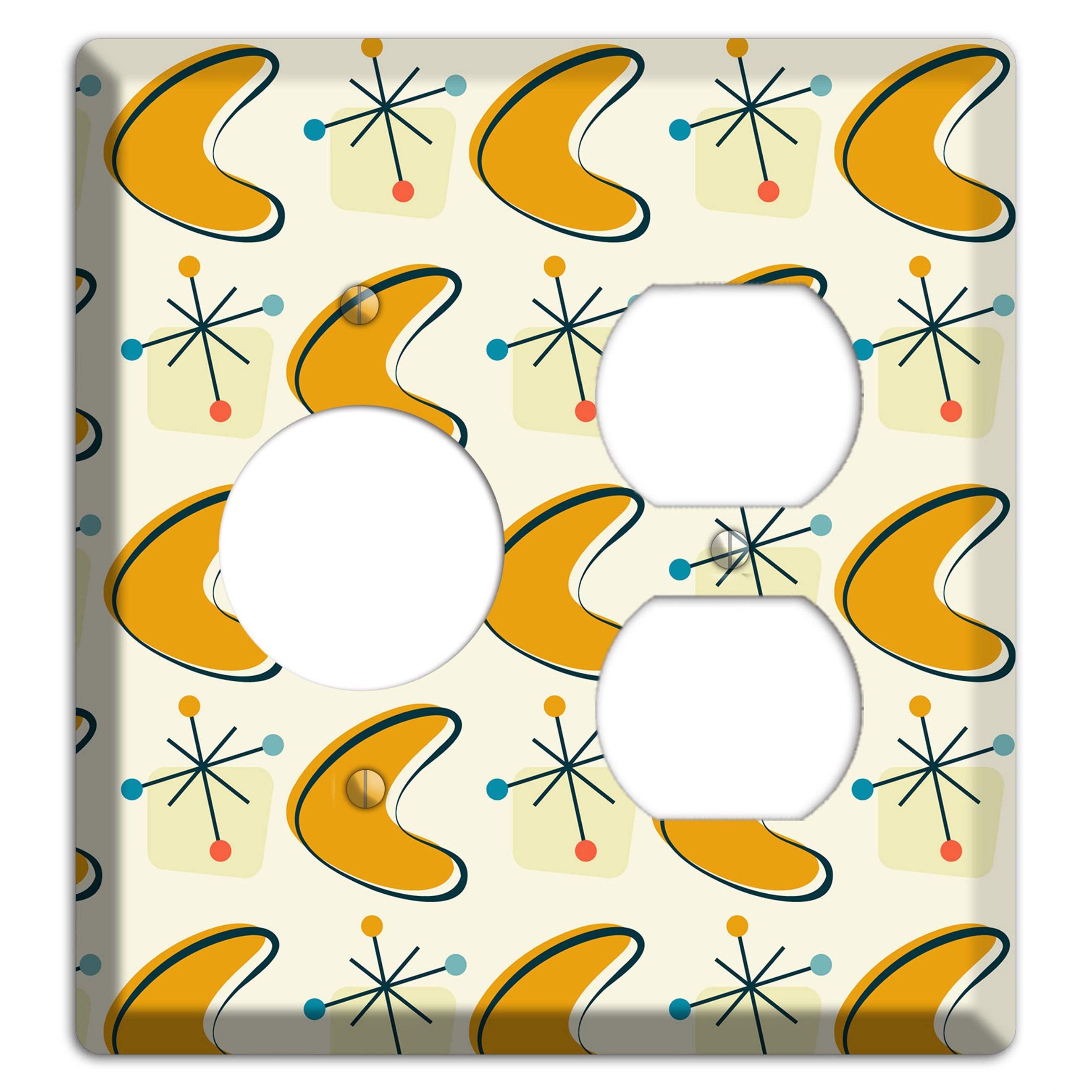 Yellow Boomerang Receptacle / Duplex Wallplate
