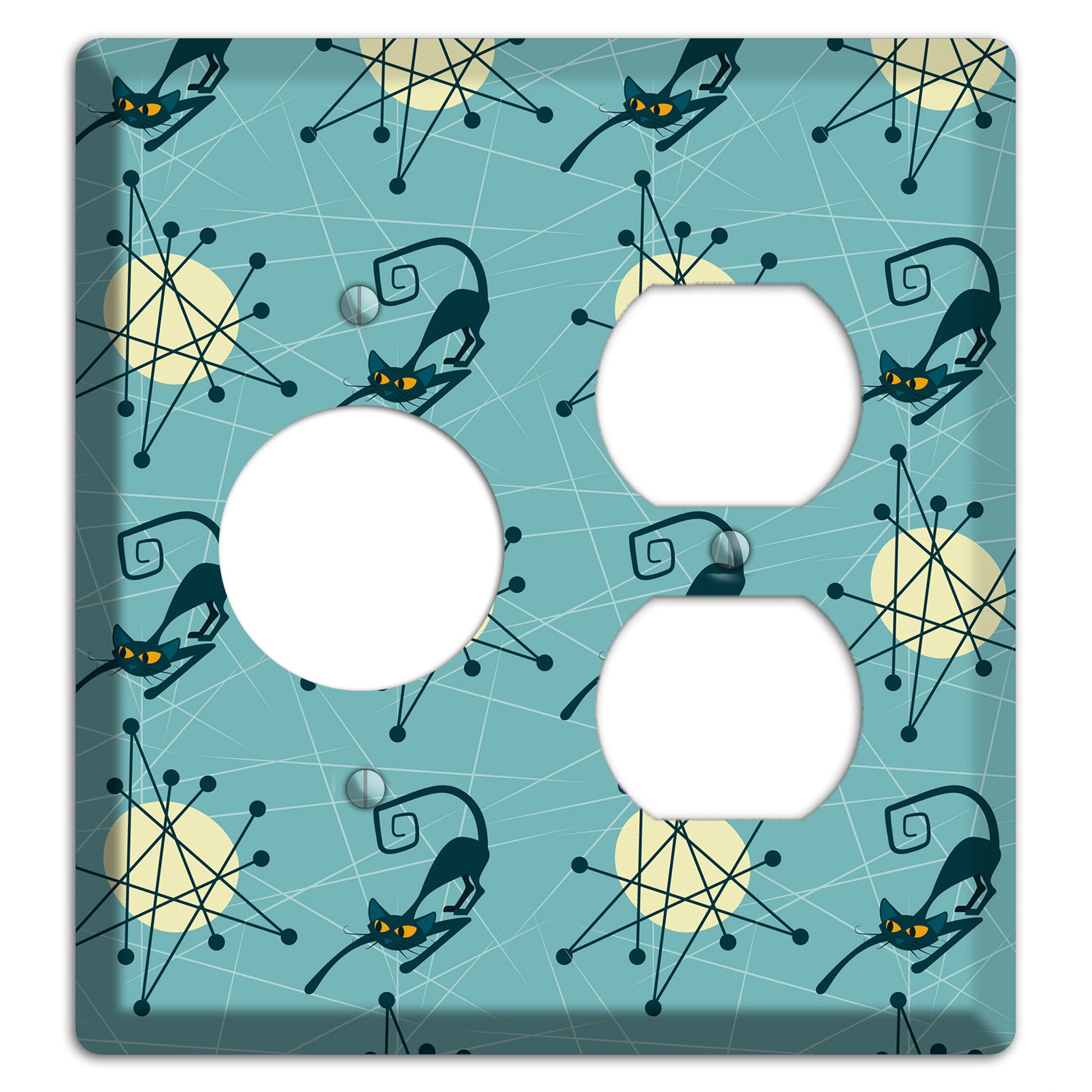 Atomic Black Cats Receptacle / Duplex Wallplate