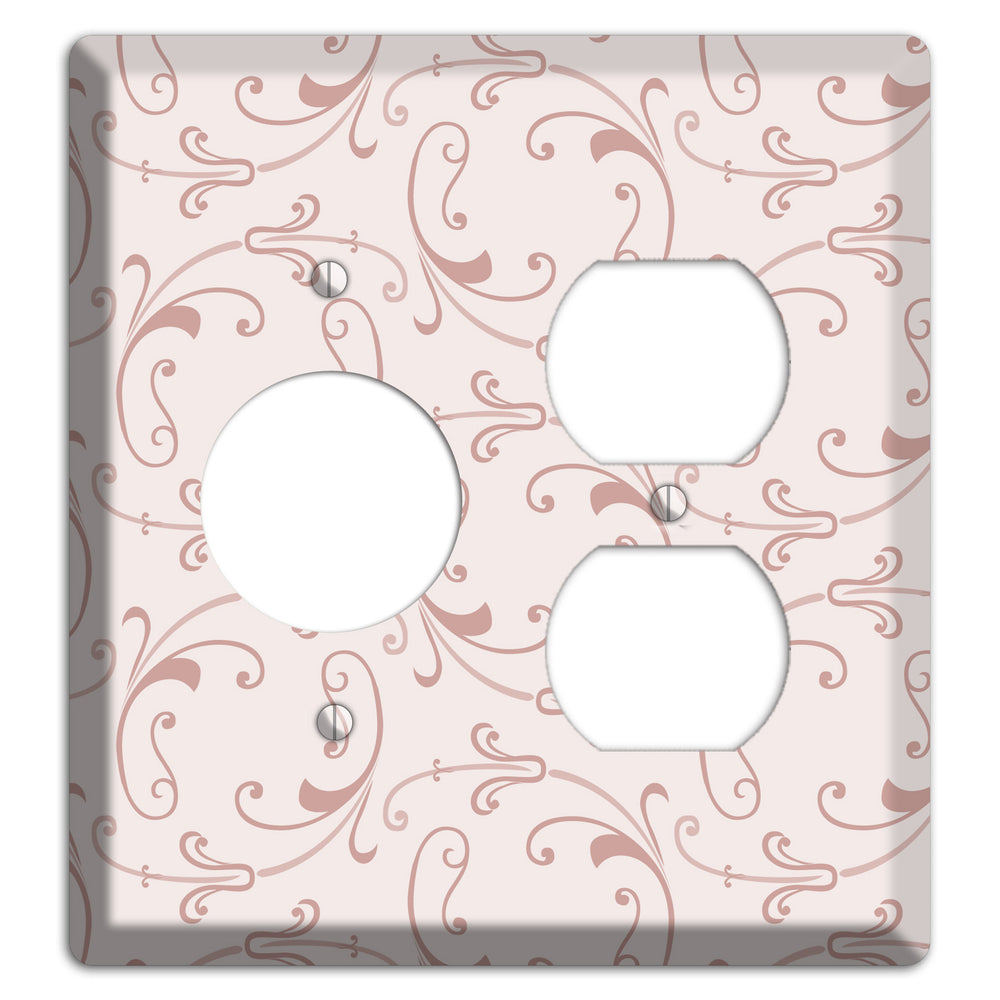 Dusty Rose Victorian Sprig Receptacle / Duplex Wallplate