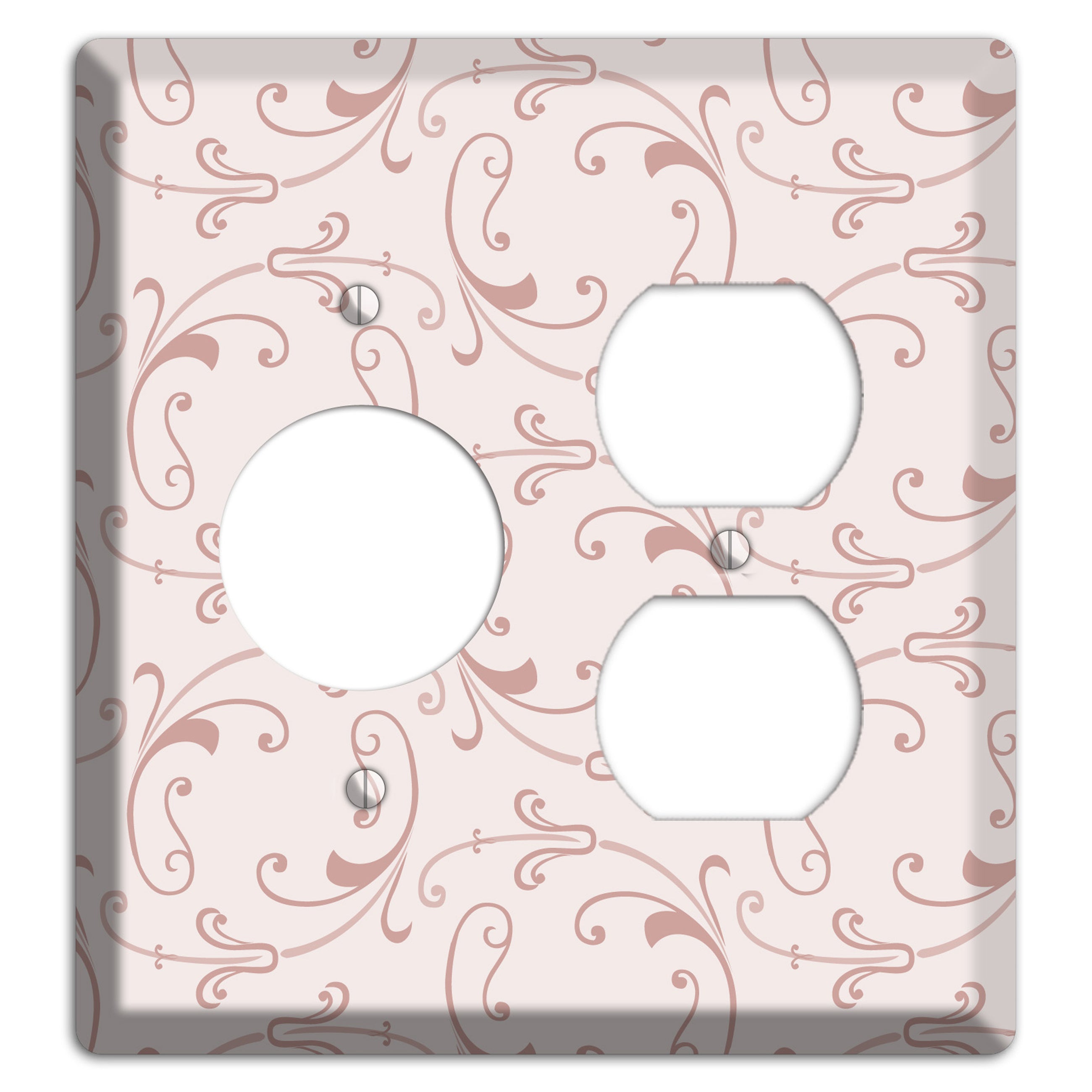 Dusty Rose Victorian Sprig Receptacle / Duplex Wallplate