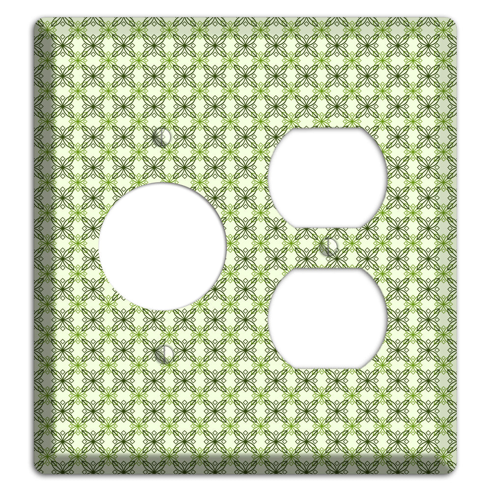 Multi Green Overlain Foulard Receptacle / Duplex Wallplate