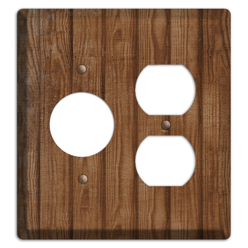 Old Copper Weathered Wood Receptacle / Duplex Wallplate
