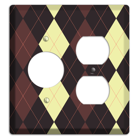 Maroon and Yellow Argyle Receptacle / Duplex Wallplate
