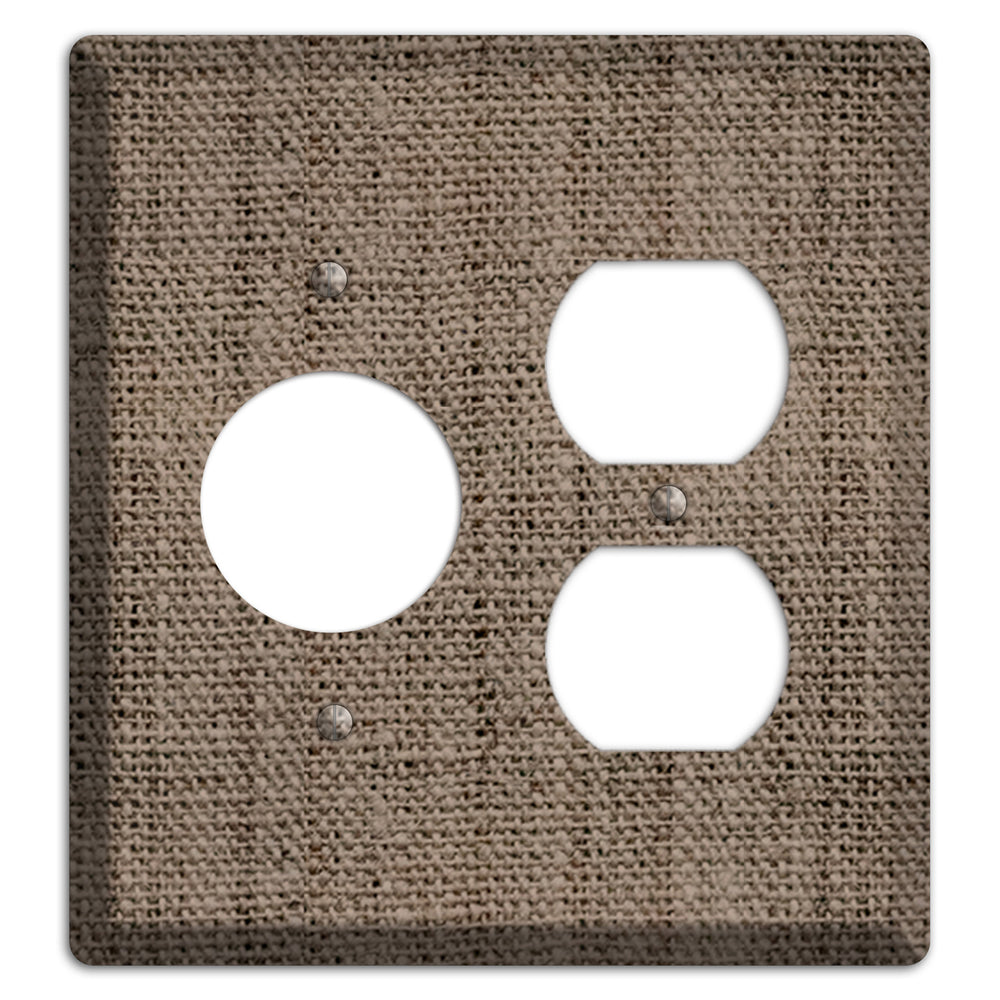 Coffee Burlap Receptacle / Duplex Wallplate