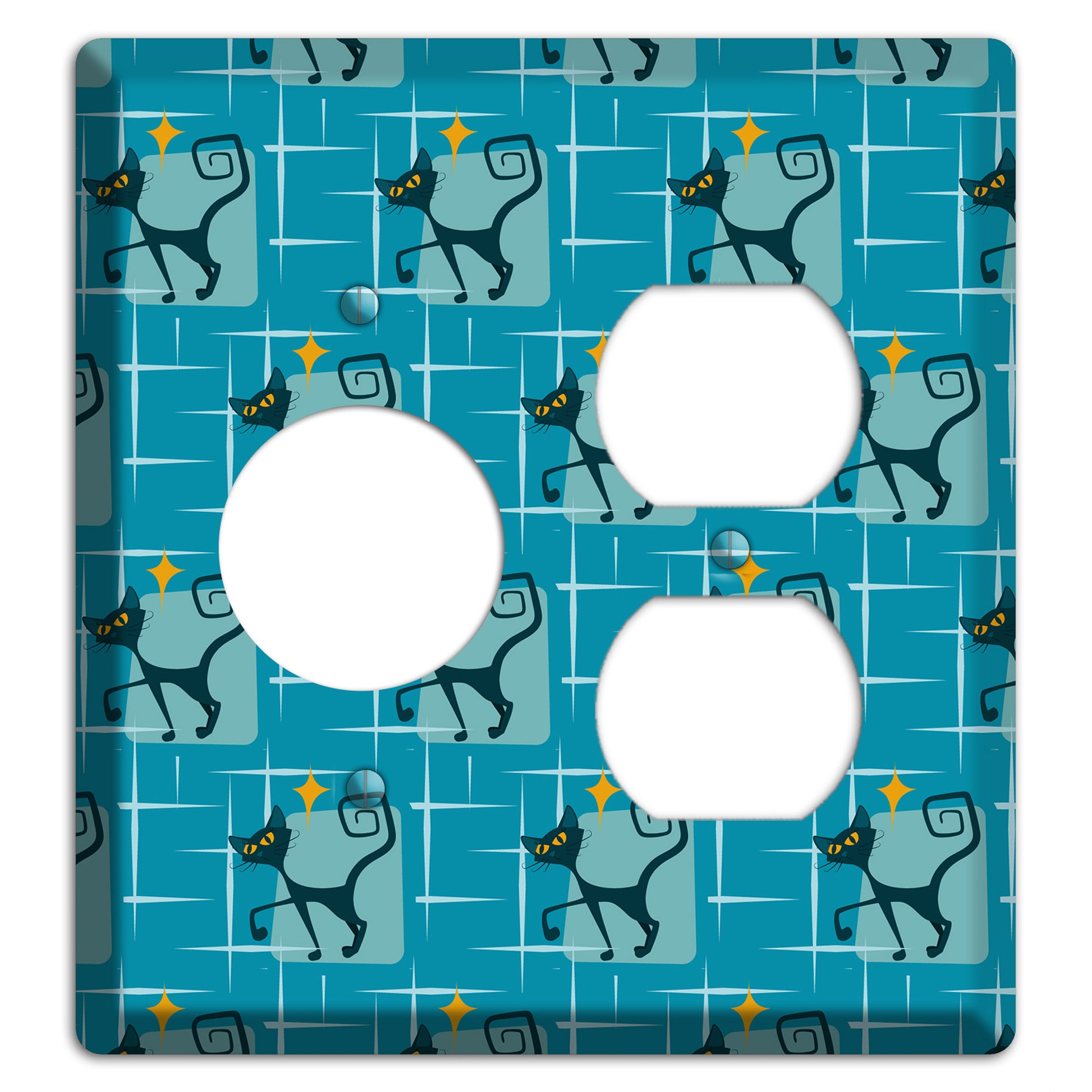 Teal Kitties Receptacle / Duplex Wallplate