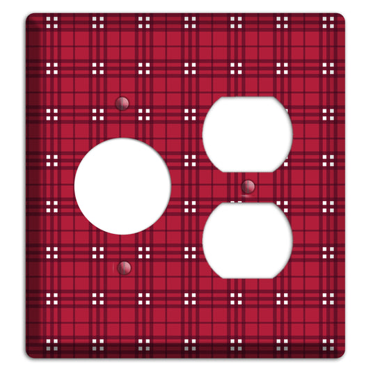 Red and White Plaid Receptacle / Duplex Wallplate