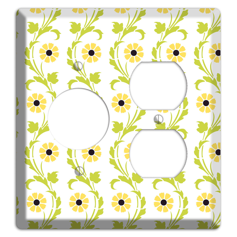 Green Vine Floral Receptacle / Duplex Wallplate