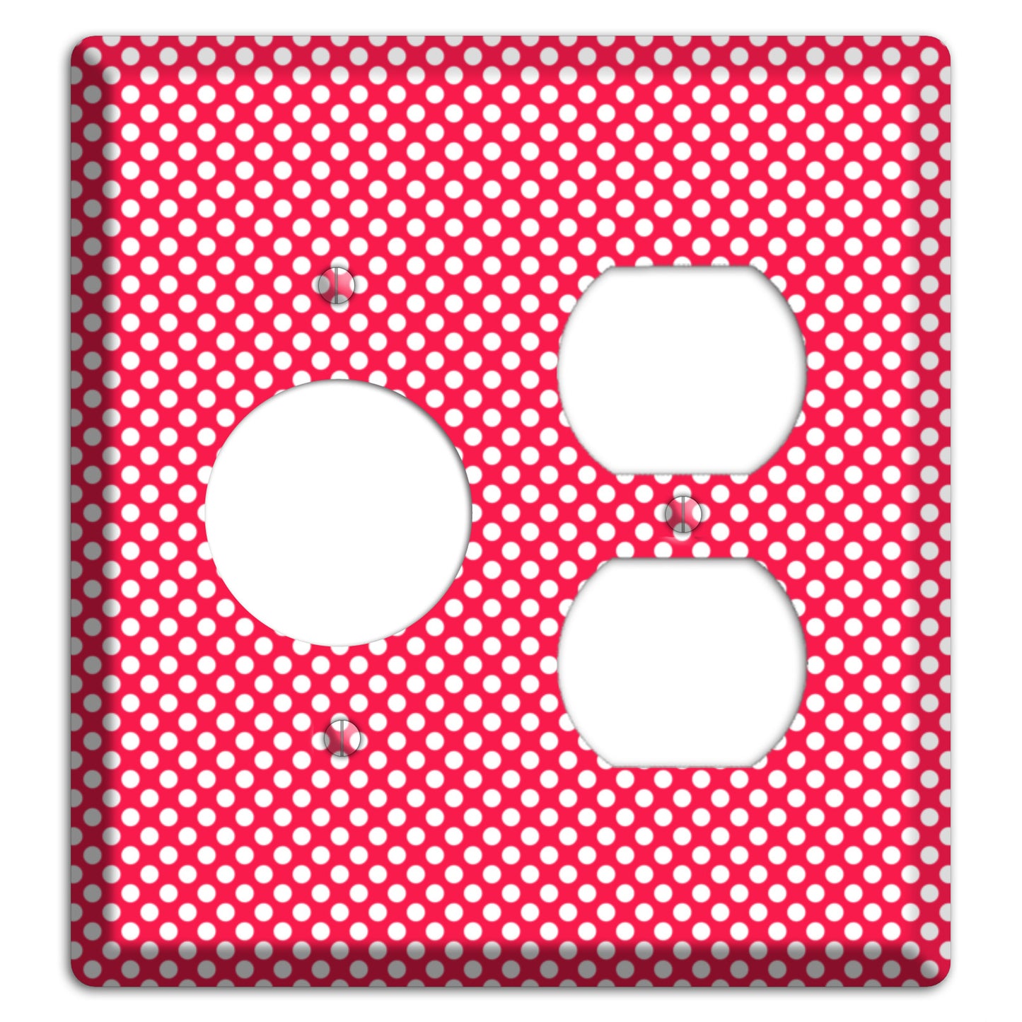 Fuschia with Pink Tiny Polka Dots Receptacle / Duplex Wallplate