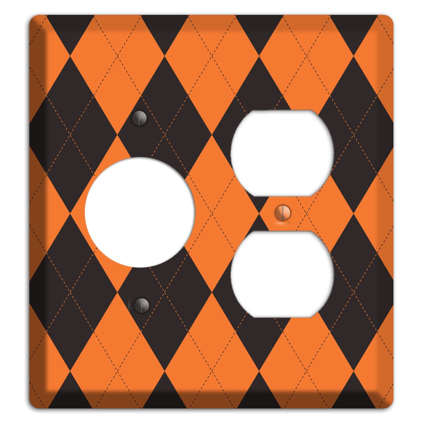 Orange Argyle Receptacle / Duplex Wallplate