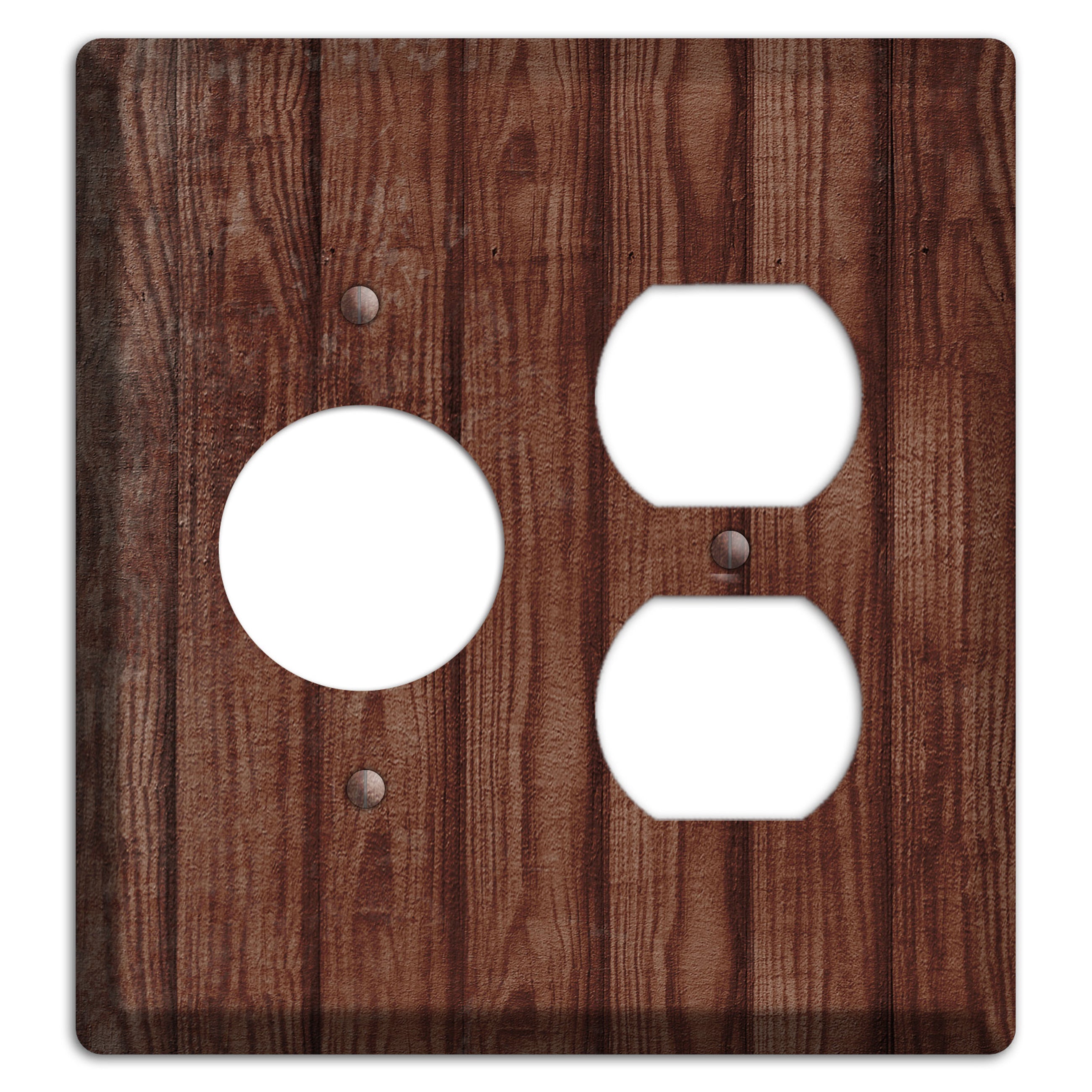 Saddle Weathered Wood Receptacle / Duplex Wallplate