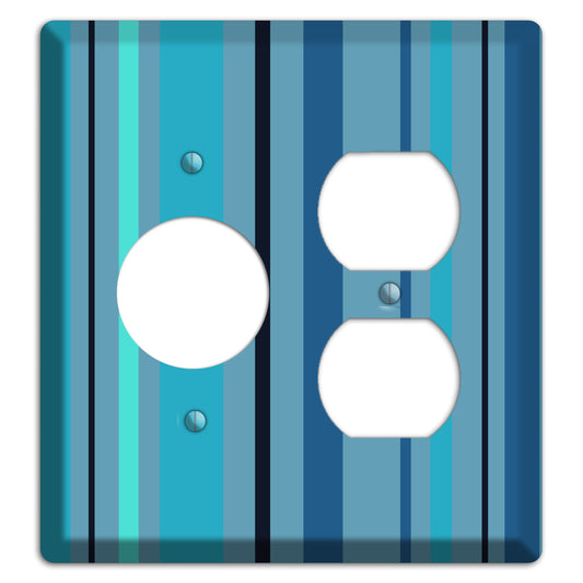 Multi Turquoise Vertical Stripe Receptacle / Duplex Wallplate