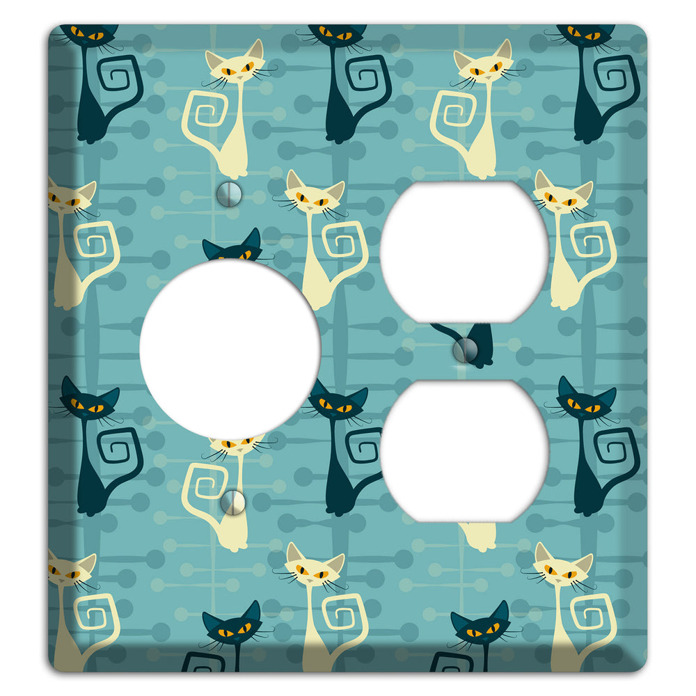 Black and Yellow Kitties Receptacle / Duplex Wallplate