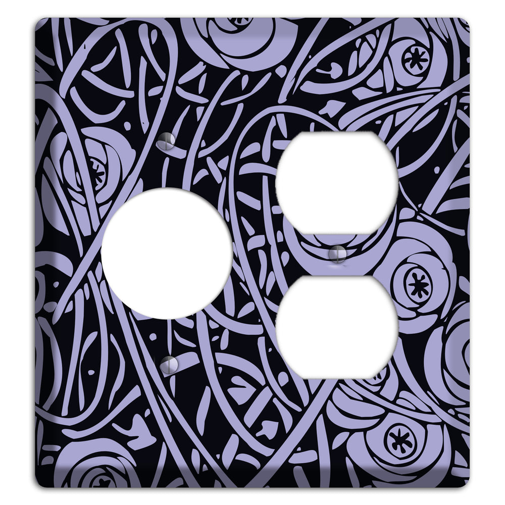 Lilac Deco Floral Receptacle / Duplex Wallplate
