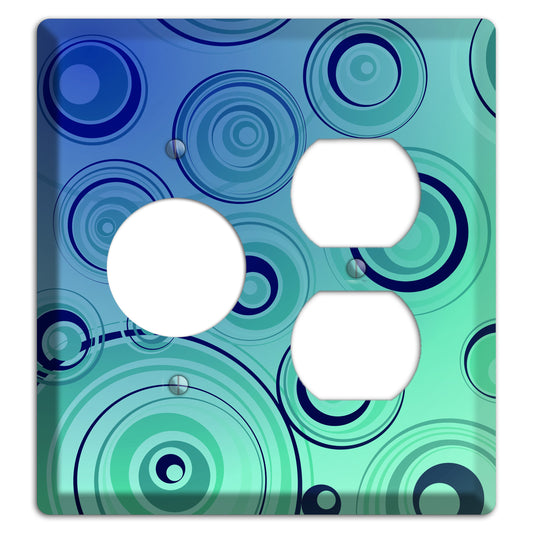 Blue and Green Circles Receptacle / Duplex Wallplate