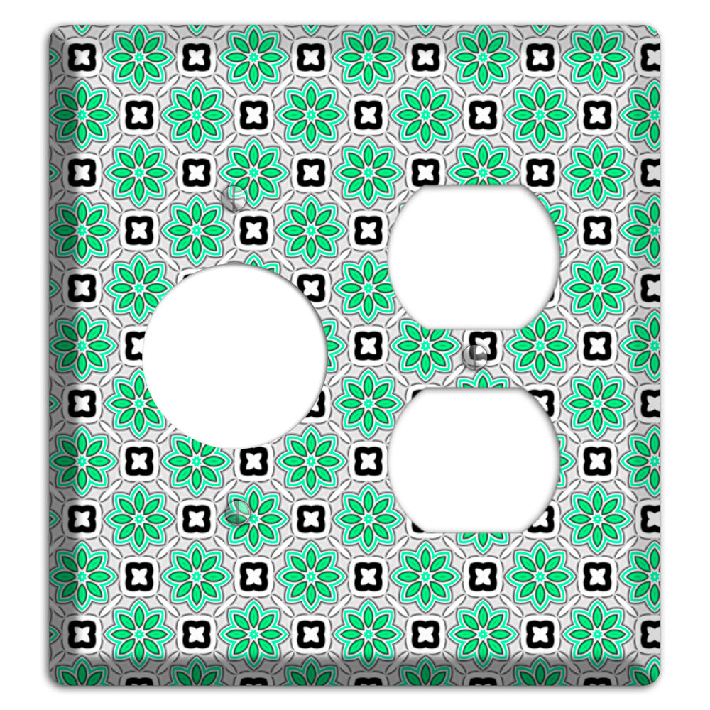 Green Foulard 6 Receptacle / Duplex Wallplate