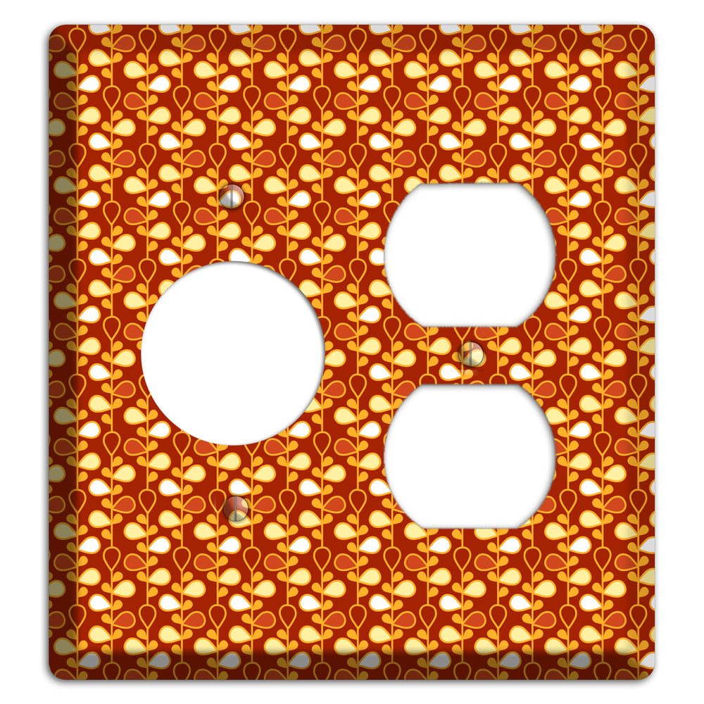 Maroon Teardrop Vine Receptacle / Duplex Wallplate