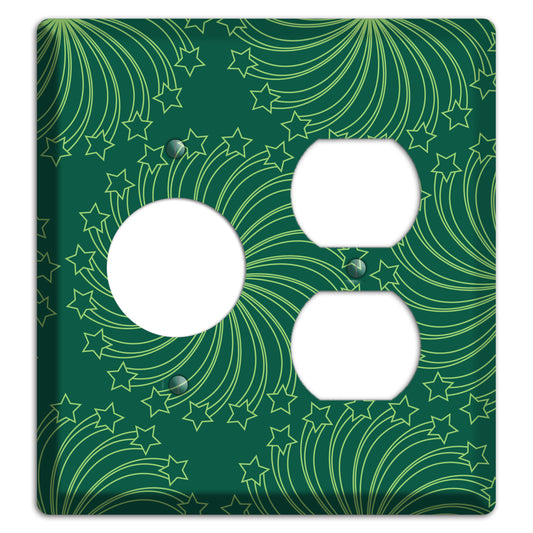 Multi Green Star Swirl Receptacle / Duplex Wallplate