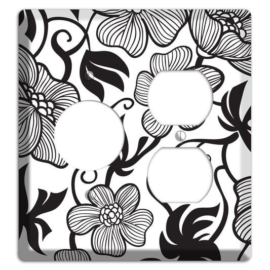White with Black Tropical Receptacle / Duplex Wallplate