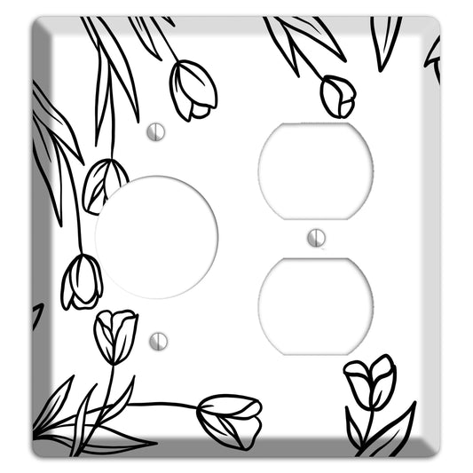 Hand-Drawn Floral 31 Receptacle / Duplex Wallplate
