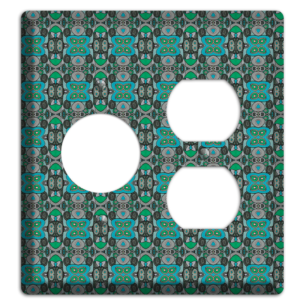 Green Tapestry Receptacle / Duplex Wallplate