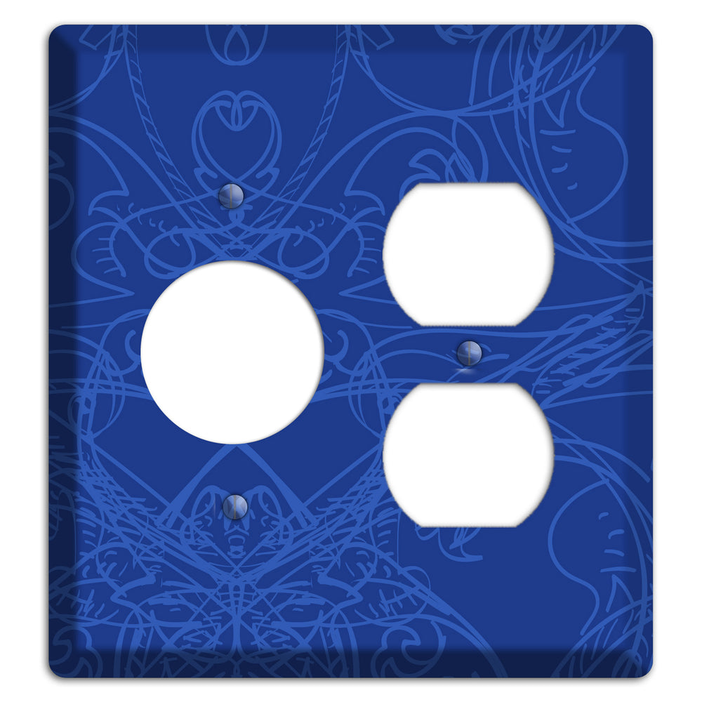 Blue Deco Sketch Receptacle / Duplex Wallplate