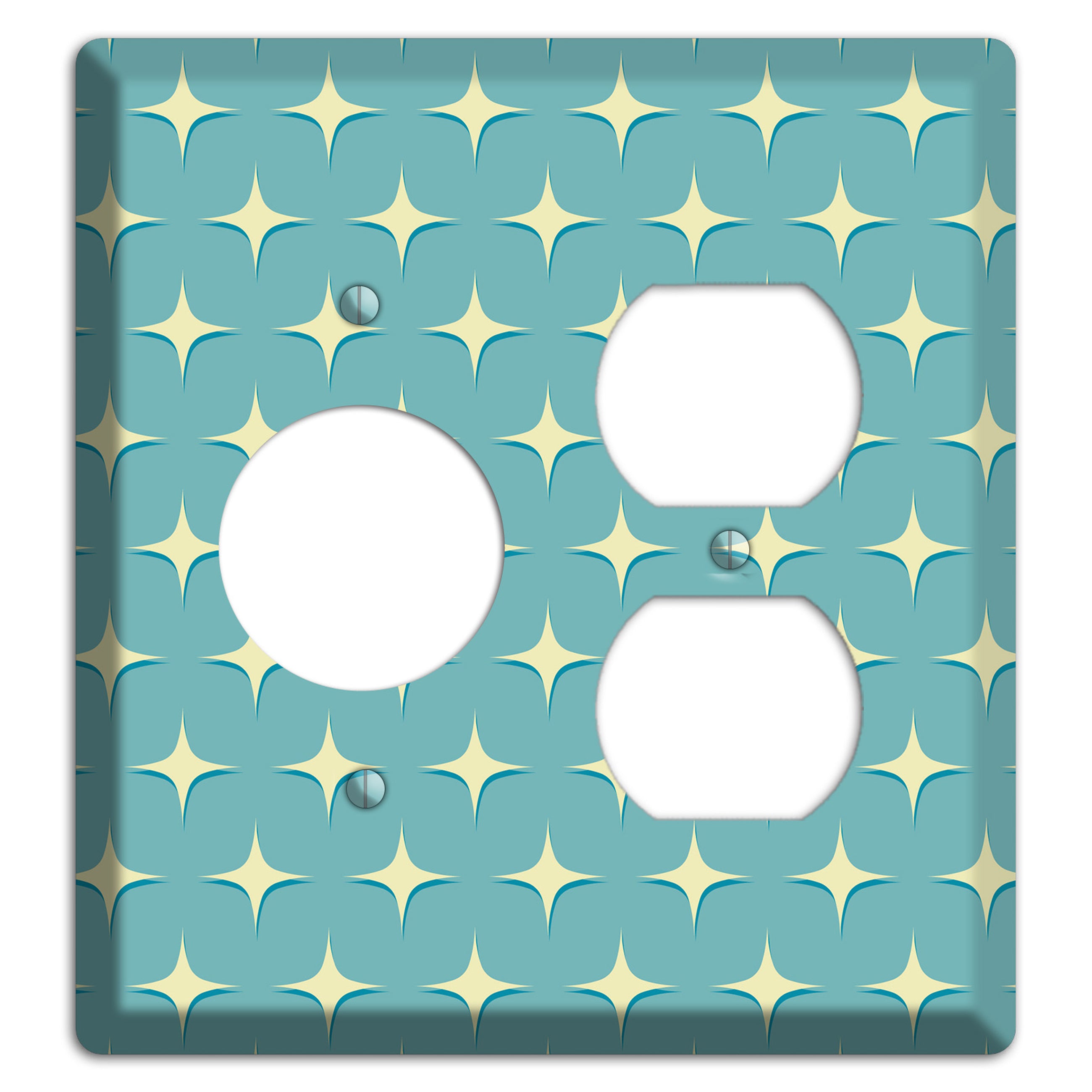 Yellow Atomic Diamond Receptacle / Duplex Wallplate