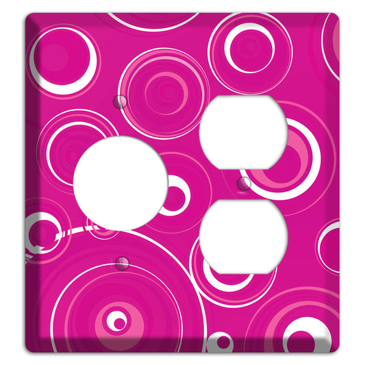 Dark Pink Circles Receptacle / Duplex Wallplate