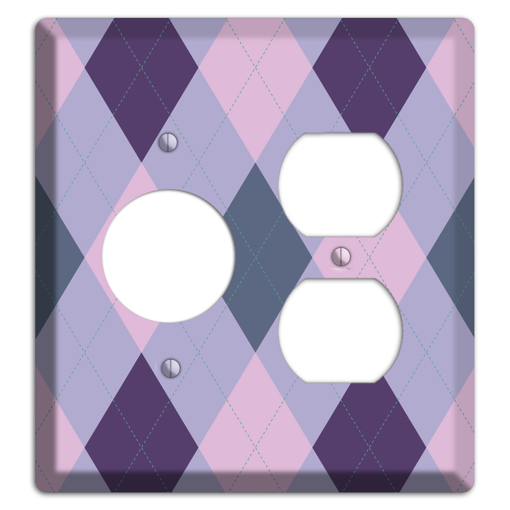 Orange and Tan Argyle Receptacle / Duplex Wallplate