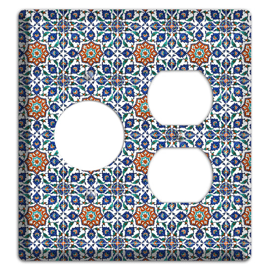 Ornate Floral Tile Receptacle / Duplex Wallplate
