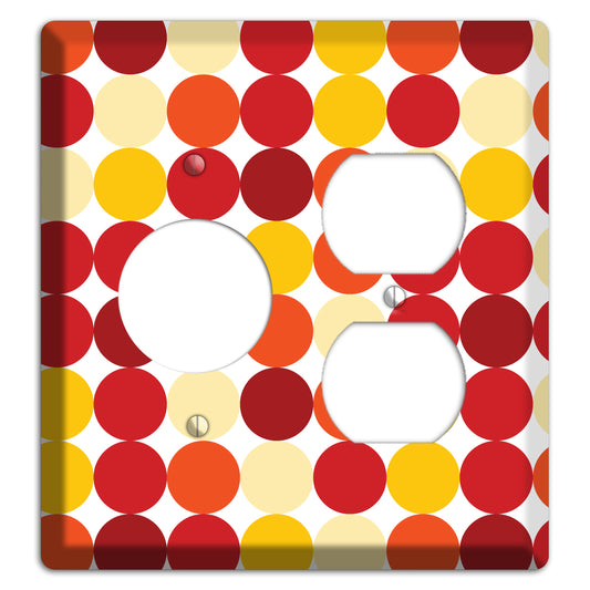 Multi Red and Beige Dots Receptacle / Duplex Wallplate