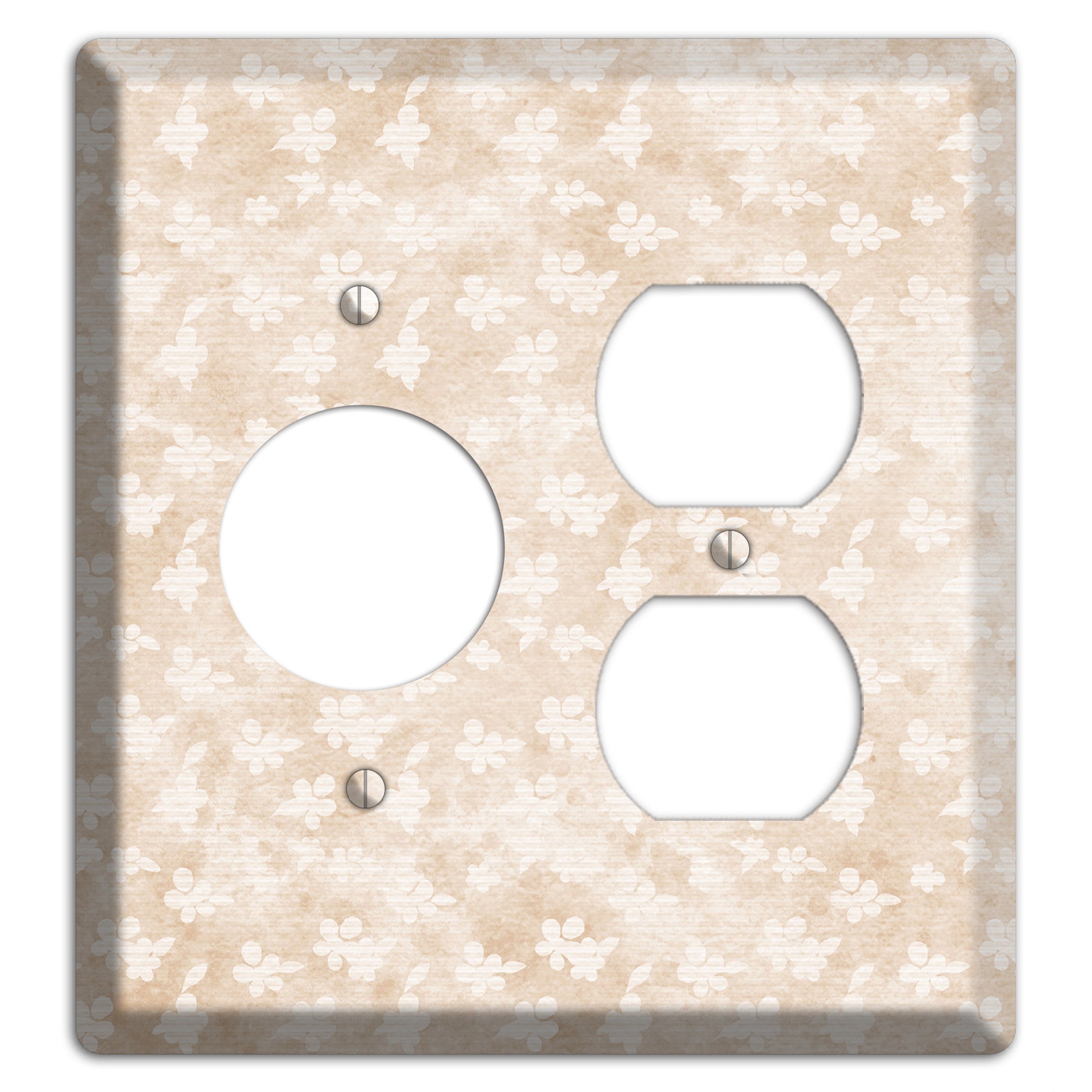 White Linen Neutral Texture Receptacle / Duplex Wallplate