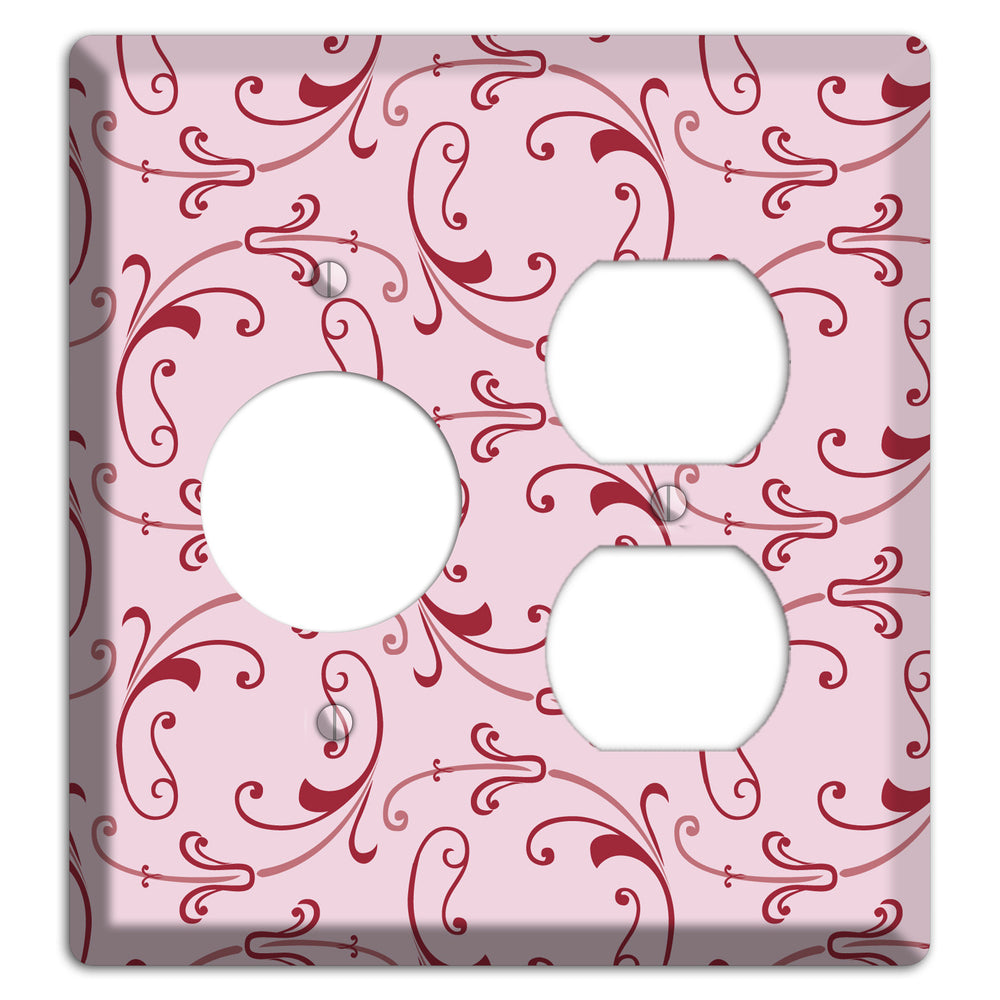 Pink Victorian Sprig Receptacle / Duplex Wallplate
