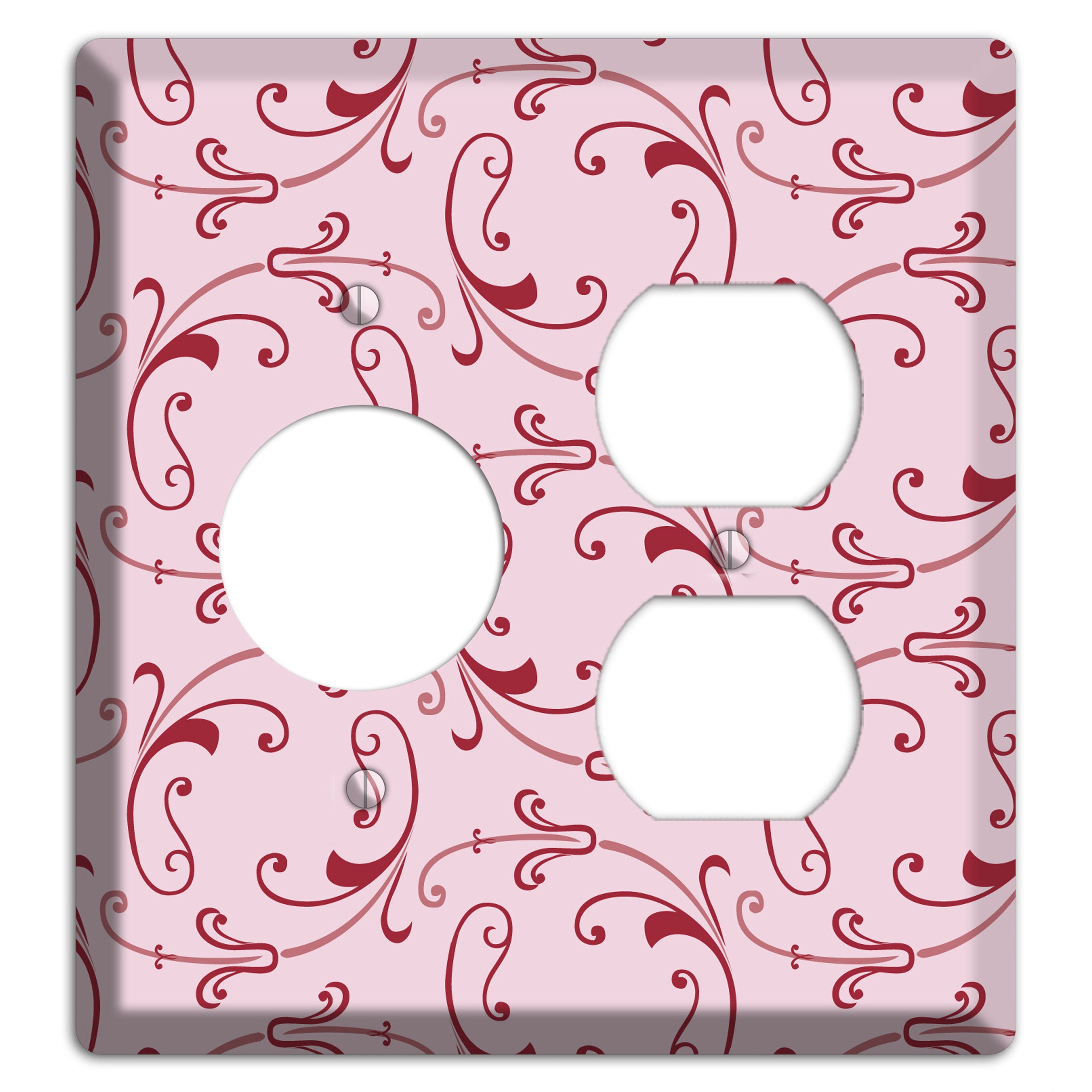 Pink Victorian Sprig Receptacle / Duplex Wallplate