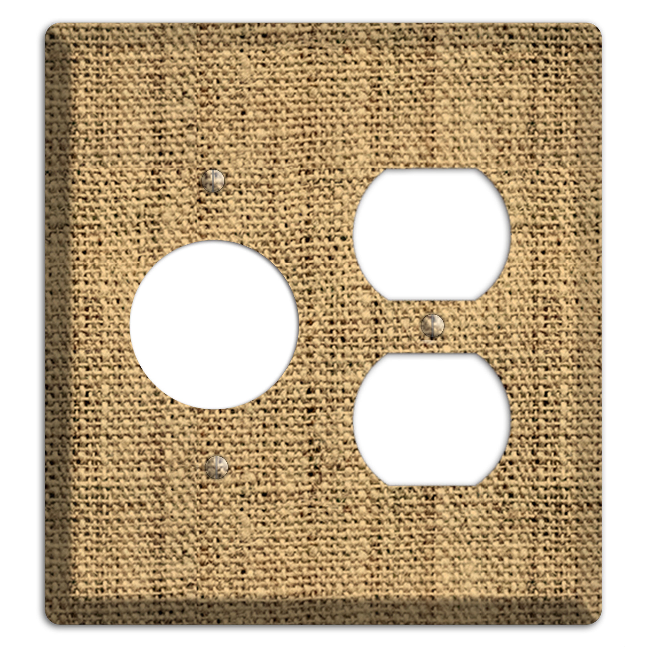 Teak Burlap Receptacle / Duplex Wallplate
