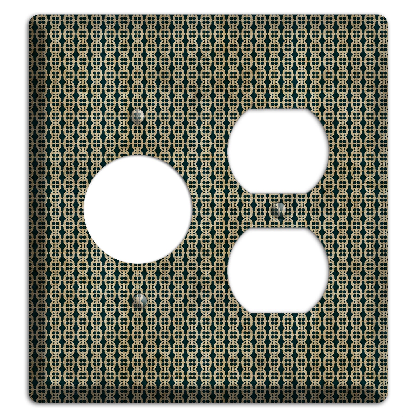 Dark Green Grunge Tiny Tiled Tapestry 3 Receptacle / Duplex Wallplate