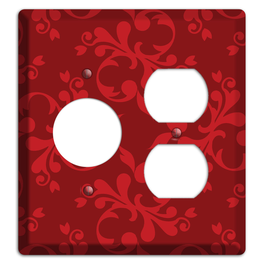 Red Victorian Toile Receptacle / Duplex Wallplate