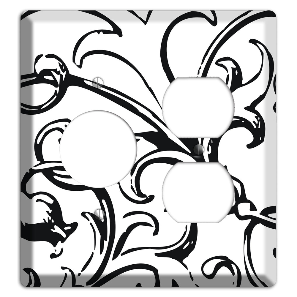 Victorian Black and White Receptacle / Duplex Wallplate