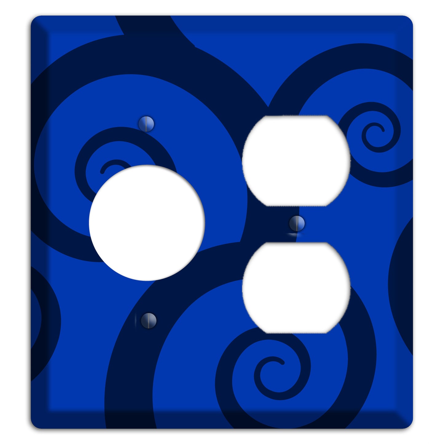 Blue Large Swirl Receptacle / Duplex Wallplate
