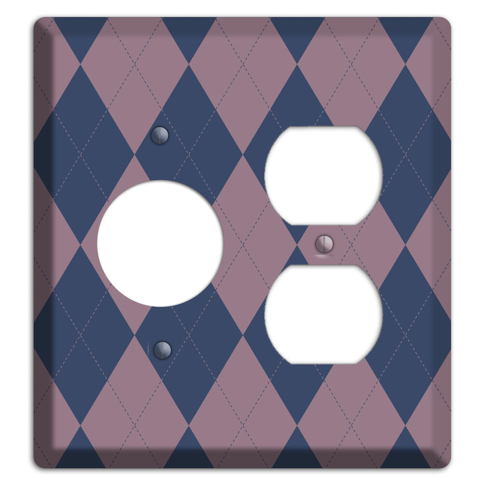 Purple Argyle Receptacle / Duplex Wallplate