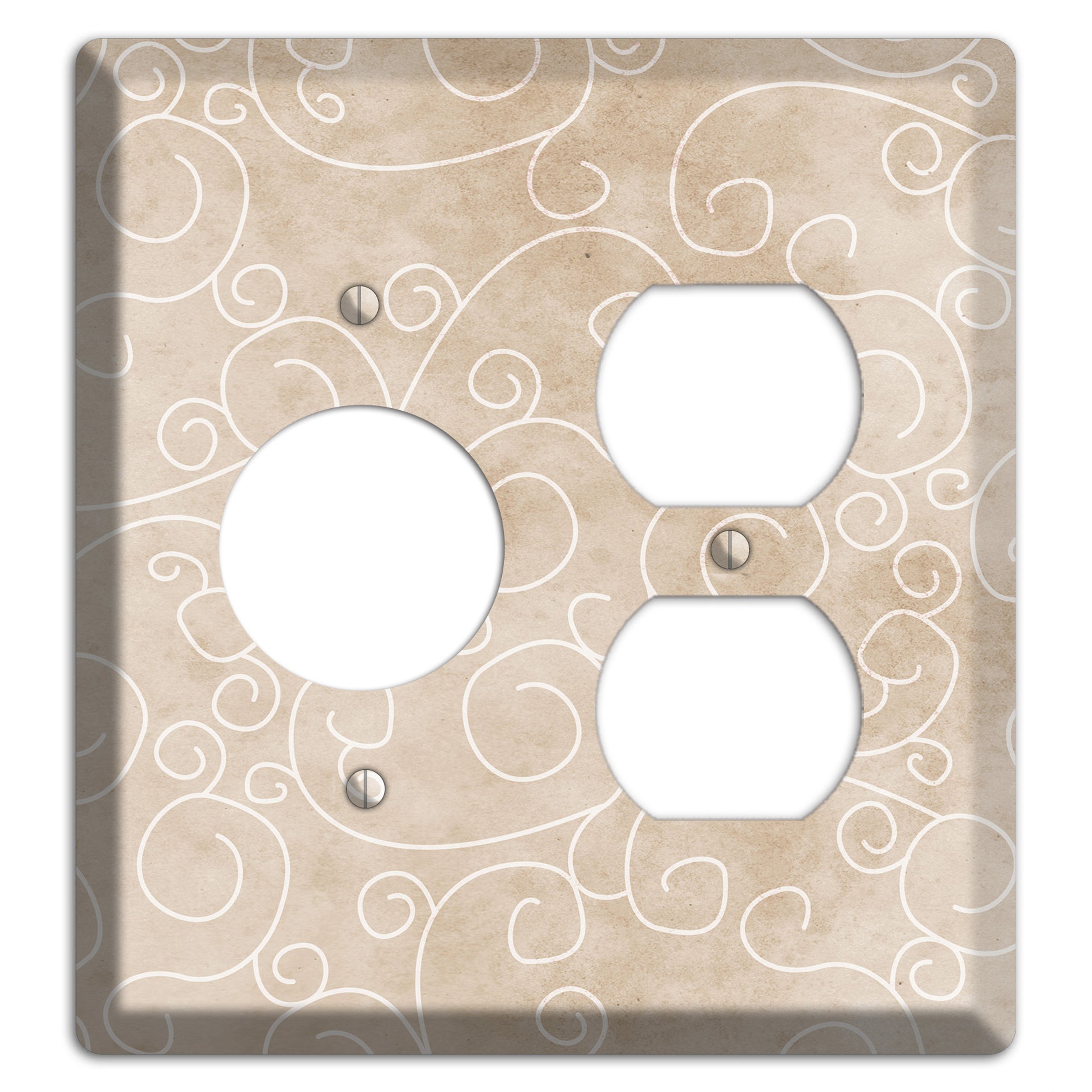 Wafer Neutral Texture Receptacle / Duplex Wallplate