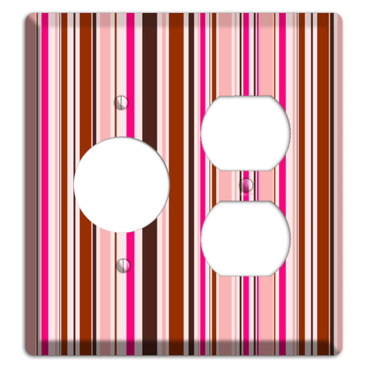 Pink Stripes Receptacle / Duplex Wallplate