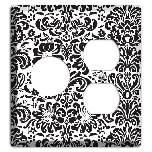 White with Black Toile Receptacle / Duplex Wallplate